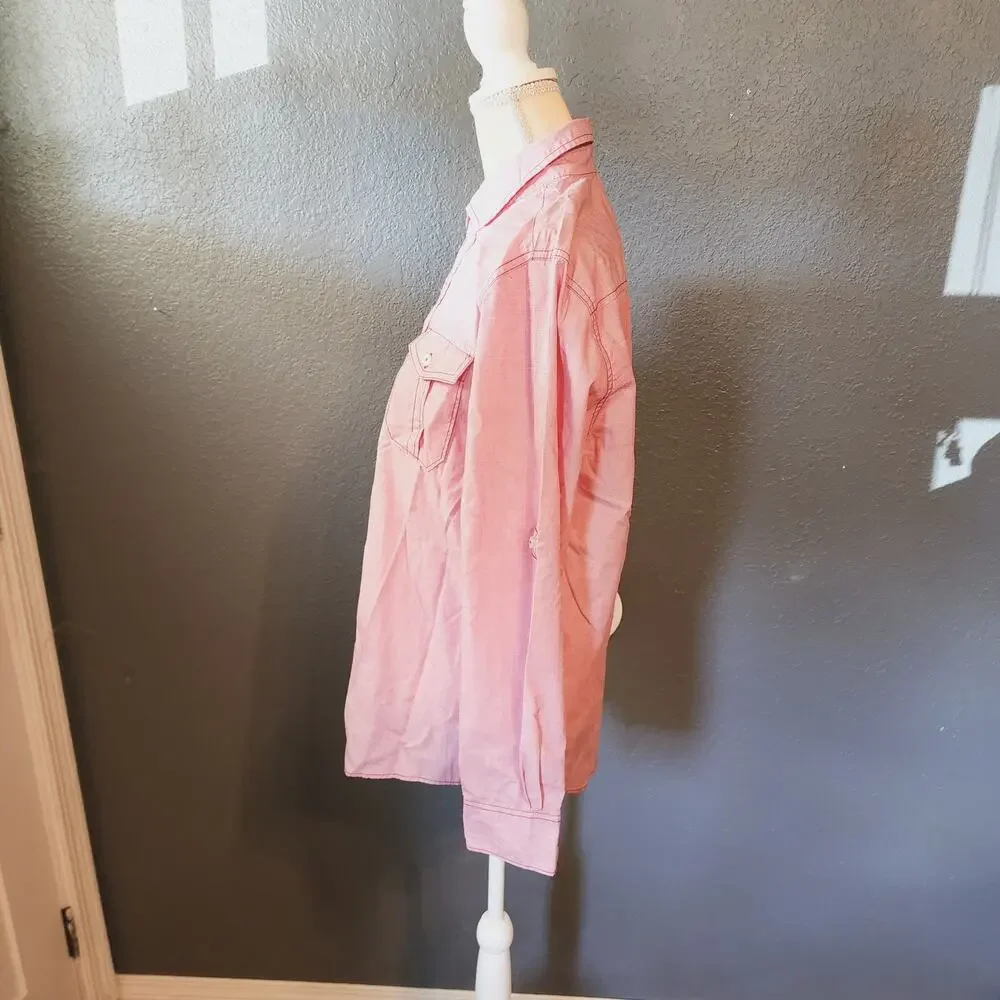 Michael Brandon Snap Down Tab roll long sleeve western rodeo shirt Size small - Picture 5 of 8